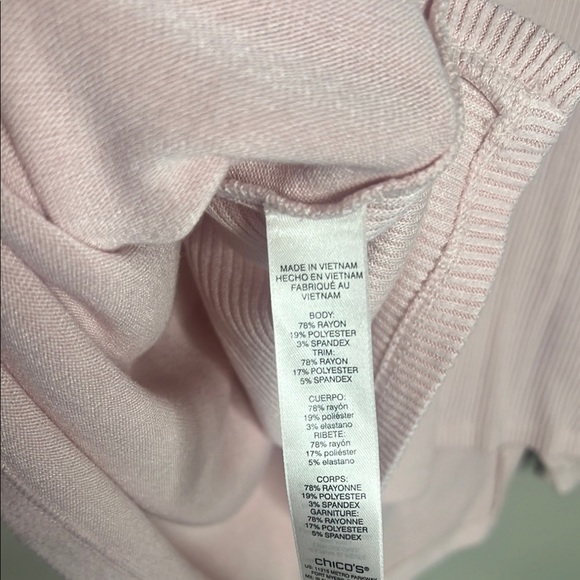 Weekend by Chicos Cowls Neck Sweater 3 light pink - Picture 8 of 8